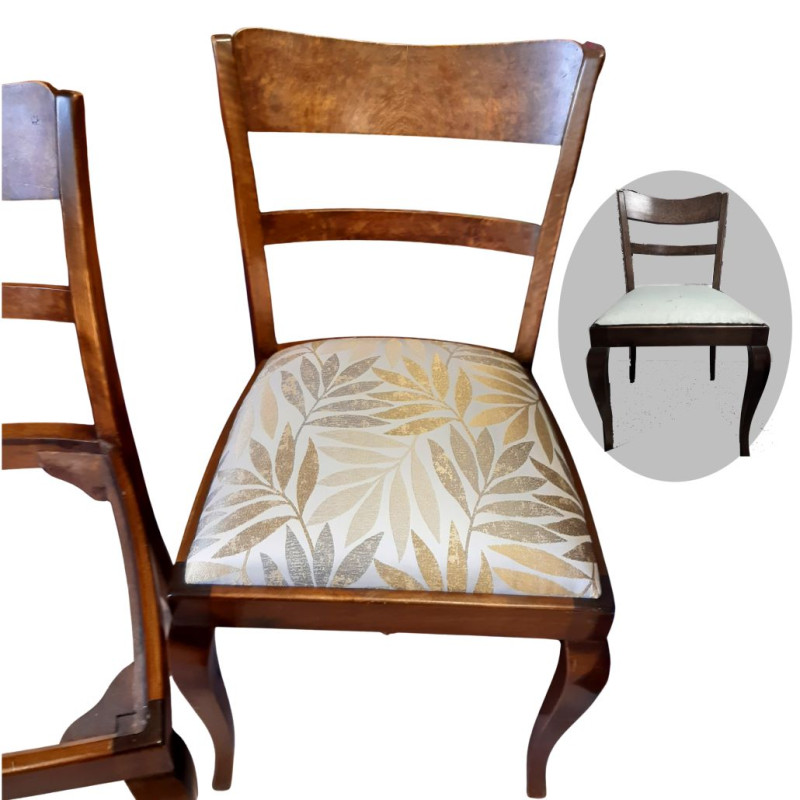 r&eacute;fection chaises Art D&eacute;co : d&eacute;tail d'un chassis d&eacute;garni. Les ressorts en bon &eacute;tat sont conserv&eacute;s. Il s'agit d'un guindage industriel en m&eacute;tal